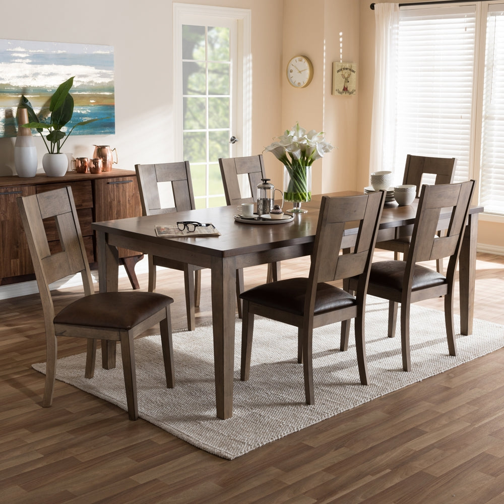 Giorgio Weathered Grey Dining Set with Extendable Table - living-essentials
